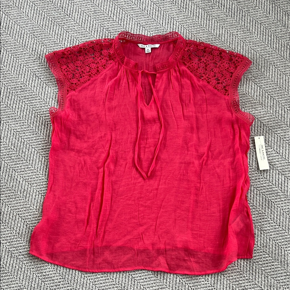 Zac & Rachel Lace Cap Sleeve Blouse NWT